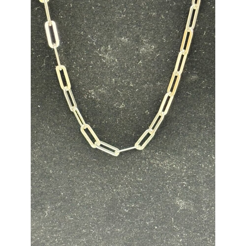Sterling Silver Rectangular Link Chain Necklace S… - image 3